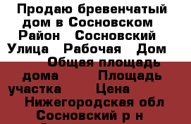 Продаю бревенчатый дом в Сосновском › Район ­ Сосновский › Улица ­ Рабочая › Дом ­ 12 › Общая площадь дома ­ 50 › Площадь участка ­ 6 › Цена ­ 700 000 - Нижегородская обл., Сосновский р-н, Сосновское пгт Недвижимость » Дома, коттеджи, дачи продажа   . Нижегородская обл.